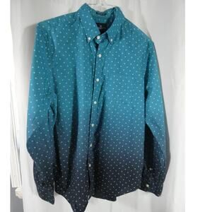 American Eagle Outfitters Medium Ombre Button Up Collared Cotton Shirt